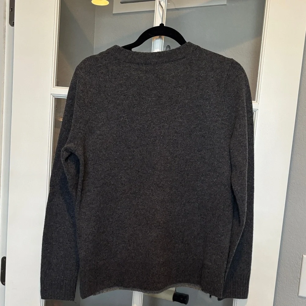 J. Crew Two-Tone Gray Sweater zipper accents